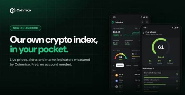 Coinmico Launches Android App With Price Alerts and Market Indicators From Its Own Crypto Index